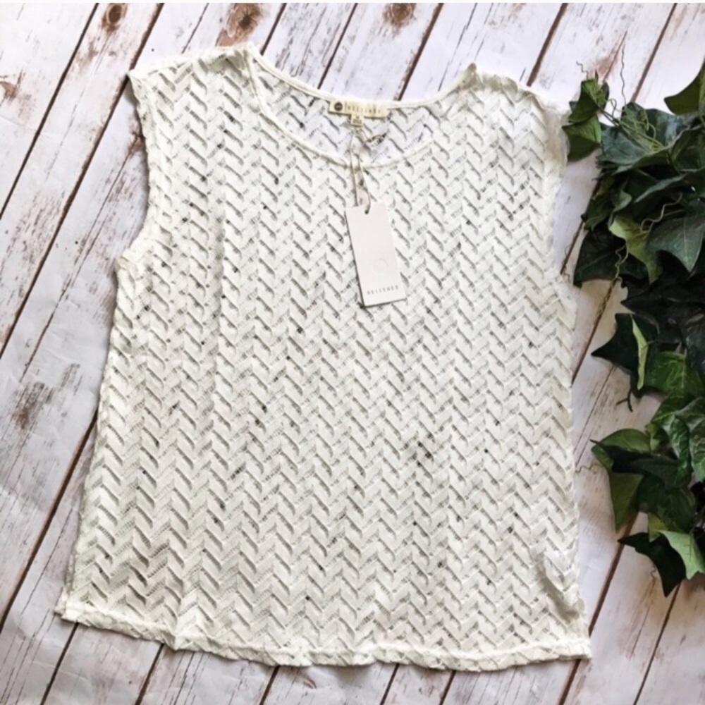 Relished Cream Off White Sheer Lace tee cover up
